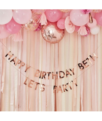 Rideau Backdrop rose gold, rose nude et pêche