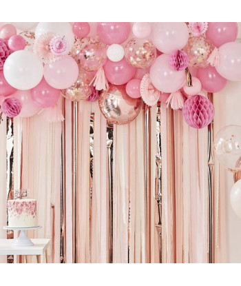 Guirlande ballons, rosaces, boules papier