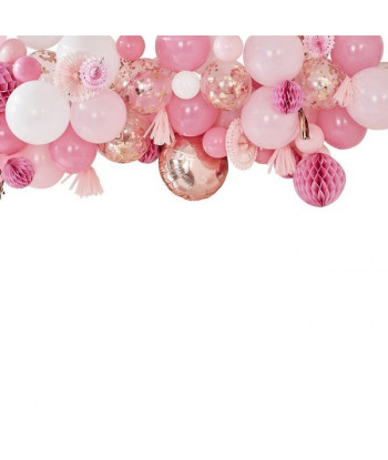 Guirlande ballons, rosaces, boules papier