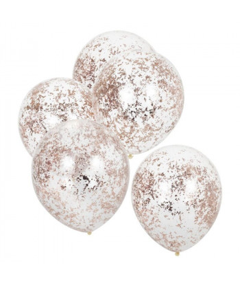 Ballon confettis rose gold x5