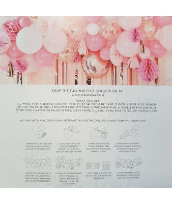 Guirlande ballons, rosaces, boules papier