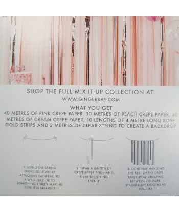 Rideau Backdrop rose gold, rose nude et pêche