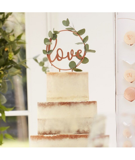 Cake topper Love rose gold