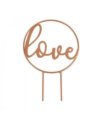 Cake topper Love rose gold