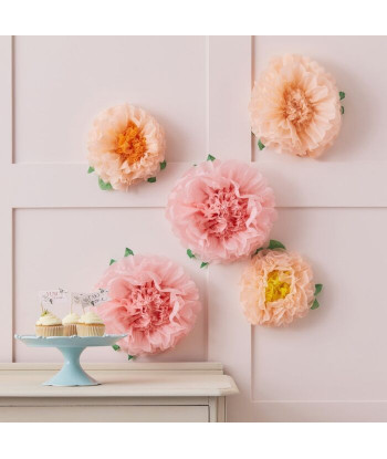 Fleurs en papier blush