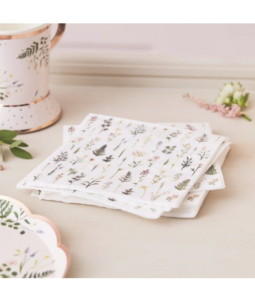 Serviettes motif végétal