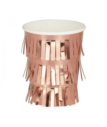 Gobelets rose gold à franges x8