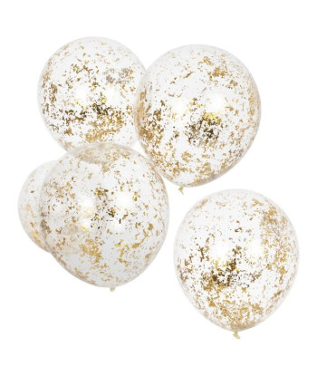 Ballon confettis originaux or x5