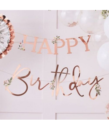 Guirlande Happy birthday or rose