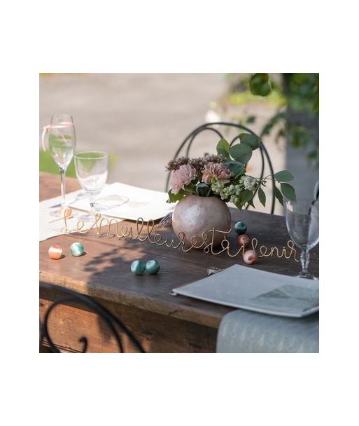 Inscription métal or