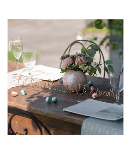 Inscription métal or