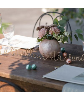 Inscription métal or