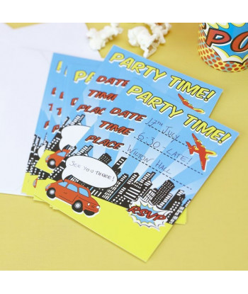 Cartes d'invitation Comics...