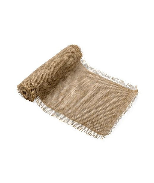 Chemin de table en jute à frange