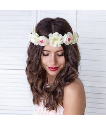 Couronne de fleurs blanche pour cheveux evjf