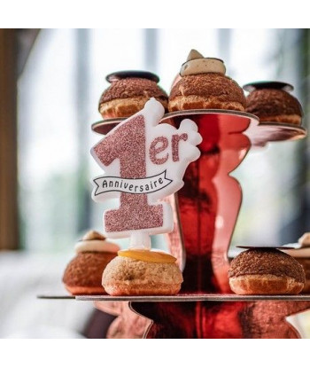 Bougie anniversaire 1 AN - rose gold