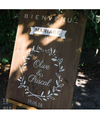 Panneau mariage personnalisable - Bois provencal
