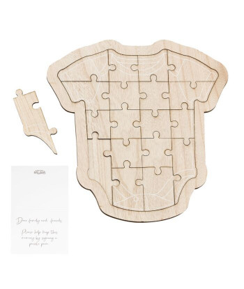 Livre d'or en bois en forme de puzzle