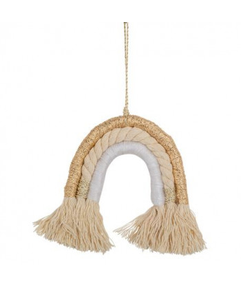 Arc-en-ciel tissé - blanc ivoire or