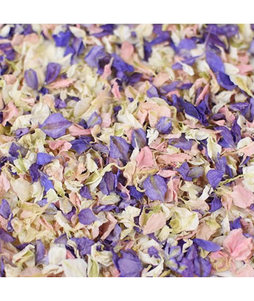 Confettis biodégradables de fleurs séchées bleu