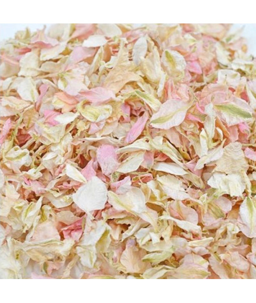 Confettis de fleurs séchées biodégradables roses pâles