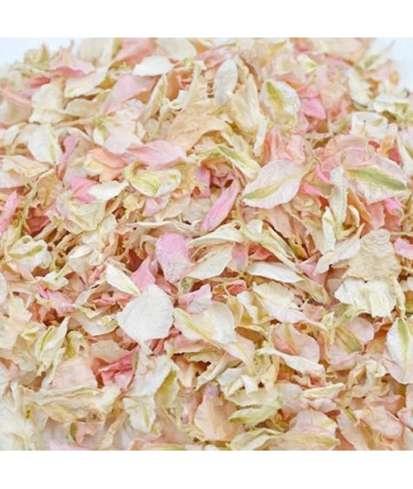 Confettis de fleurs séchées biodégradables roses pâles