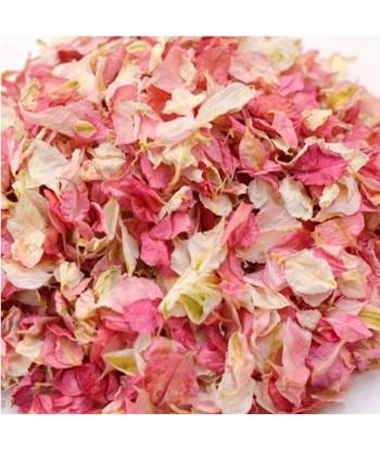 Confettis de fleurs séchées biodégradables roses