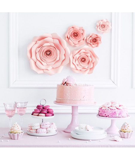 Fleurs géantes en papier rose5