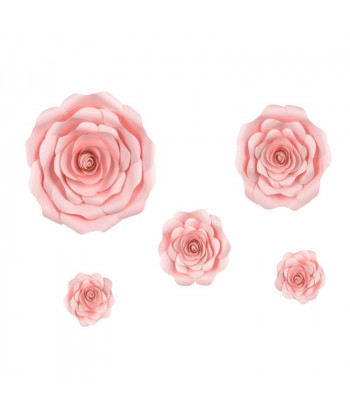 Fleurs géantes en papier rose5