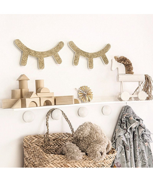 Cils pailleté en bois decoration murale chambre bébé