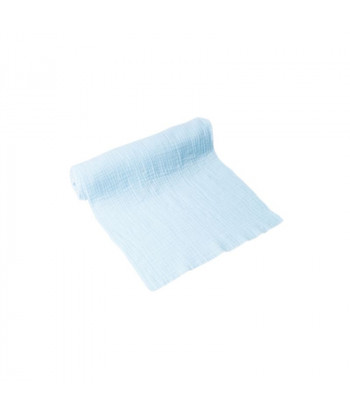 Chemin de table en gaze de coton Bleu Ciel