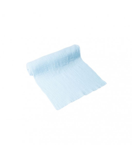 Chemin de table en gaze de coton Bleu Ciel