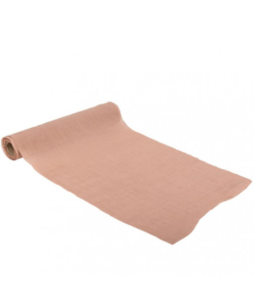Chemin de table mousseline Vieux Rose
