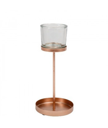 Bougeoir photophore sur pied rose gold