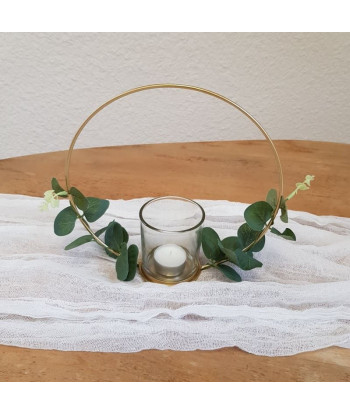 Bougeoir photophore centre de table or