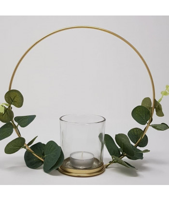 Bougeoir photophore centre de table or