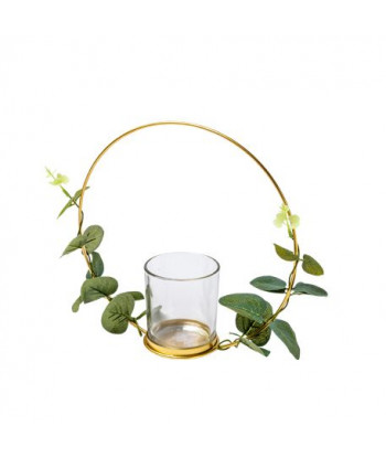 Bougeoir photophore centre de table or