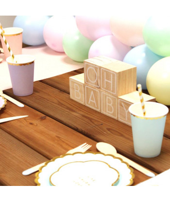 Cubes en bois babyshower