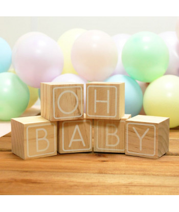 Cubes en bois babyshower