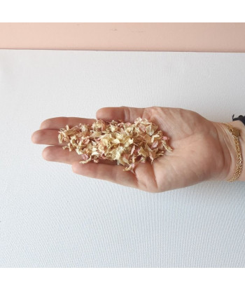 Confettis de fleurs séchées biodégradables roses pâles