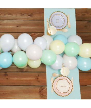 Chemin de table en gaze de coton Bleu Ciel