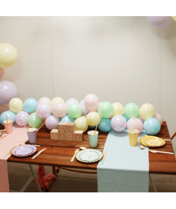 Chemin de table en gaze de coton rose