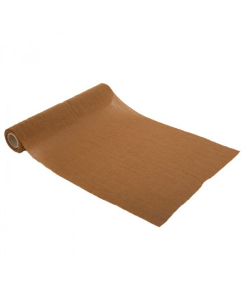 Chemin de table mousseline caramel