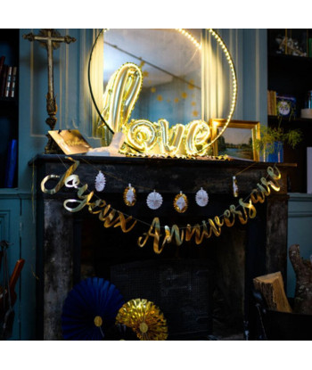 Guirlande Joyeux anniversaire Or métallisé