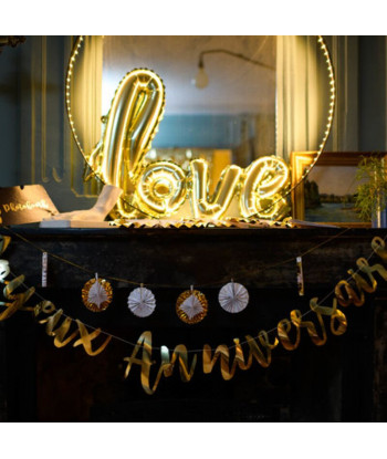 Guirlande Joyeux anniversaire Or métallisé