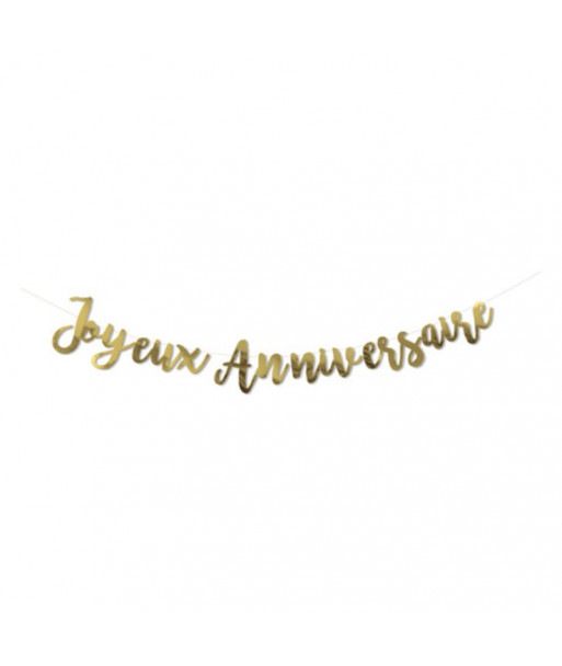 Guirlande Joyeux anniversaire Or métallisé