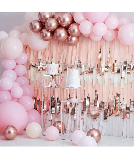 Arche de ballons Rose et Rose Gold