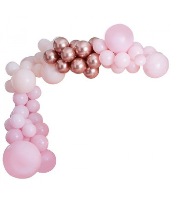 Arche de ballons Rose et Rose Gold