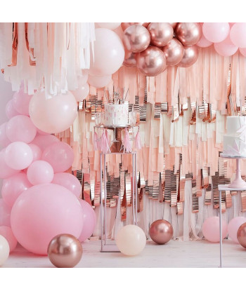 Arche de ballons Rose et Rose Gold