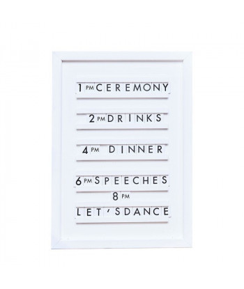 Tableau à lettres coulissantes blanches